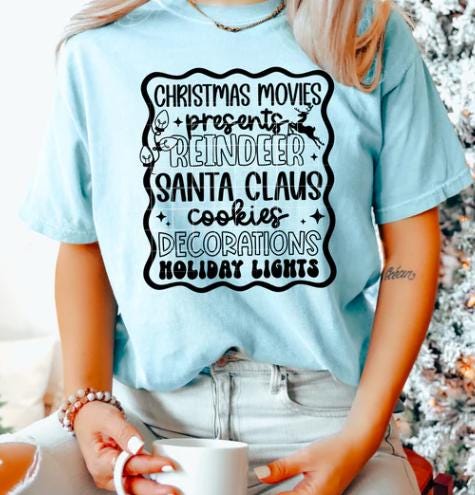 Christmas, Movies, Presents, Reindeer, DTF Transfer