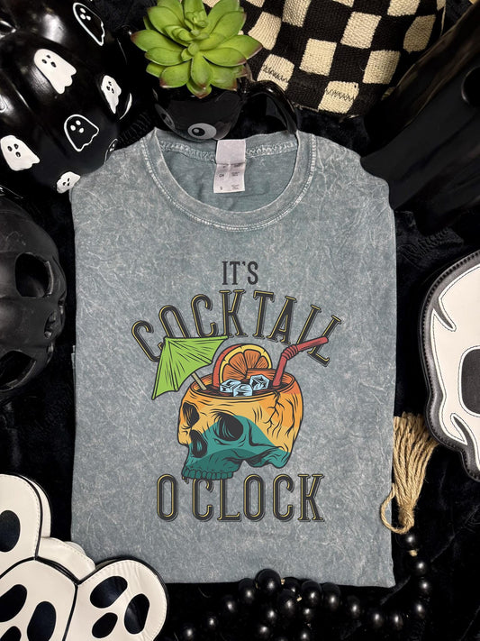 Cocktails, 5 o'clock, skull, DTF Transfer