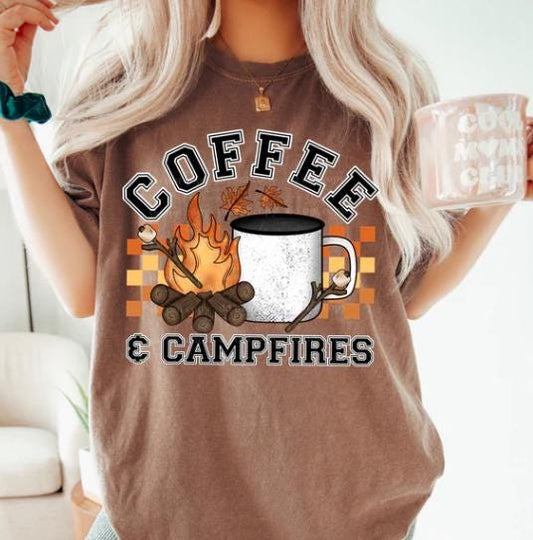 Coffee, Campfires, Caffeine, DTF Transfer