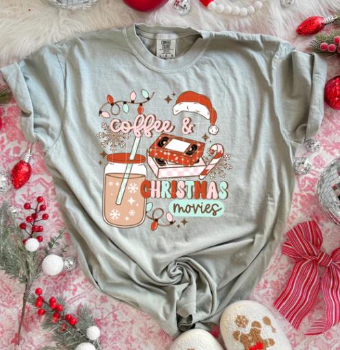 Coffee, Christmas, Movies,  DTF Transfer