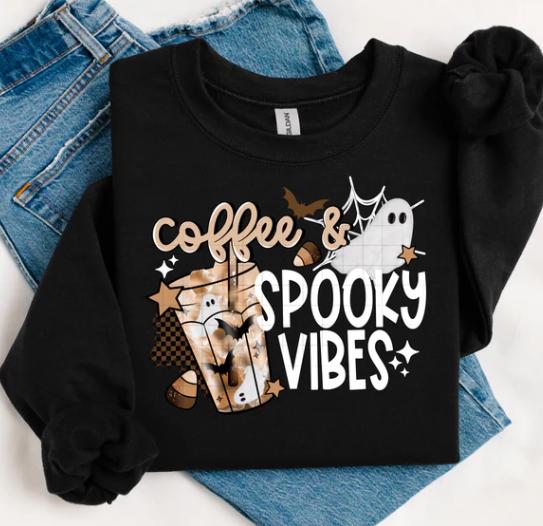 Coffee, Spooky, Vibes, Ghost, DTF Transfer