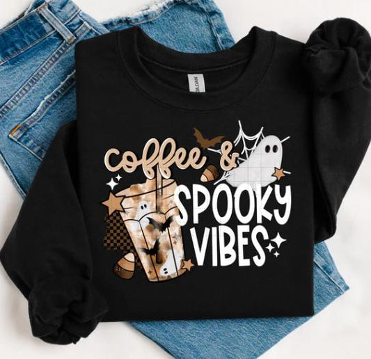 Coffee, Spooky, Vibes, Ghost, DTF Transfer