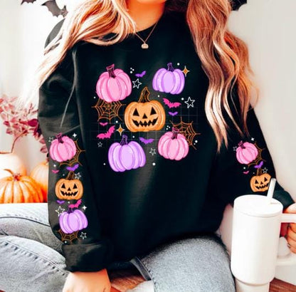 Neon, Pumpkins, Cobwebs, DTF Transfer