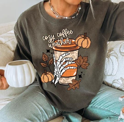 Cozy, Coffee, Weather, Fall, DTF Transfer