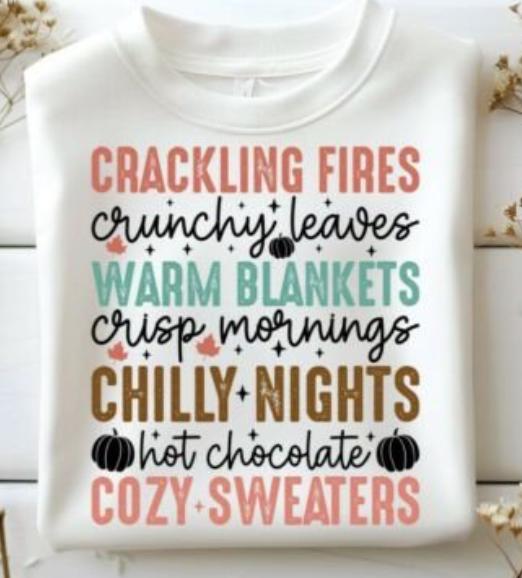 Crackling Fires, Crunchy Leaves, Warm Blankets, DTF Transfer