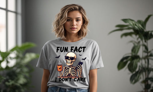 Fun Fact, I Don't Care, Skeleton, Halloween, DTF Transfer