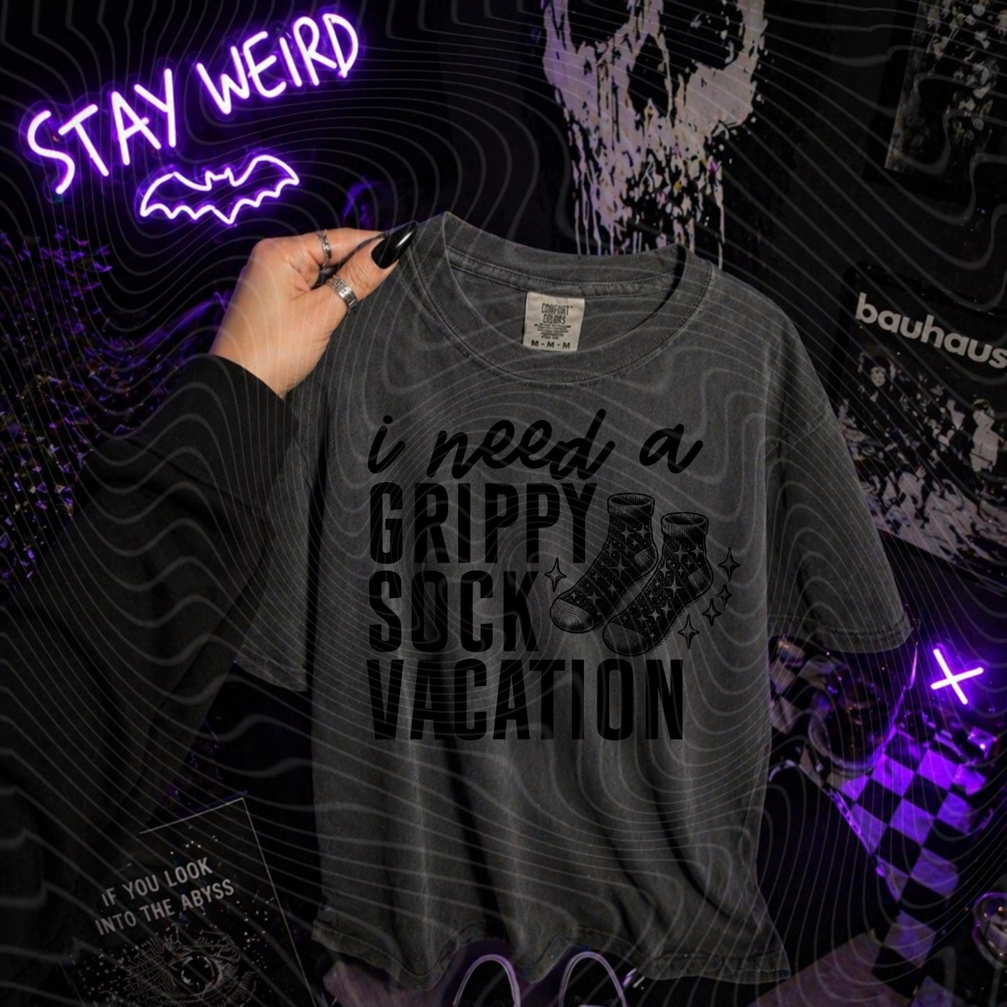 Grippy Sock, Vacation, Adult Humor, DTF Transfer