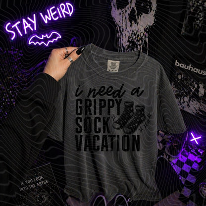 Grippy Sock, Vacation, Adult Humor, DTF Transfer