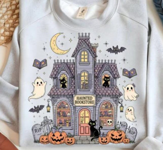 Haunted Bookstore, Halloween, DTF Transfer