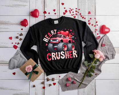 Heart Crusher, Valentines, Monster Truck,  DTF Transfer