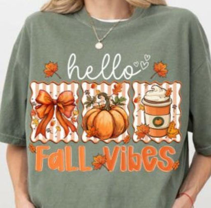 Hello, Fall, Vibes, DTF Transfer