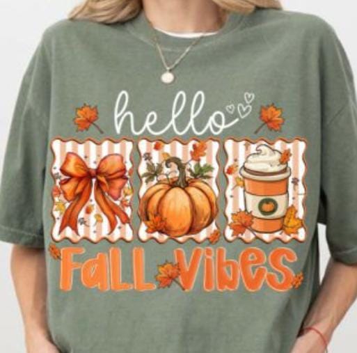 Hello, Fall, Vibes, DTF Transfer