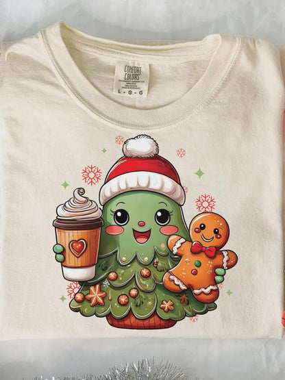 Coffee, Cookie, Santa, Christmas Tree, DTF Transfer
