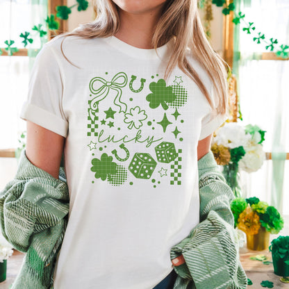 Lucky, Shamrock, Clover, Horseshoe,DTF Transfer