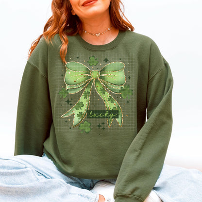 Lucky, Coquette, Shamrock, Bow, DTF Transfer