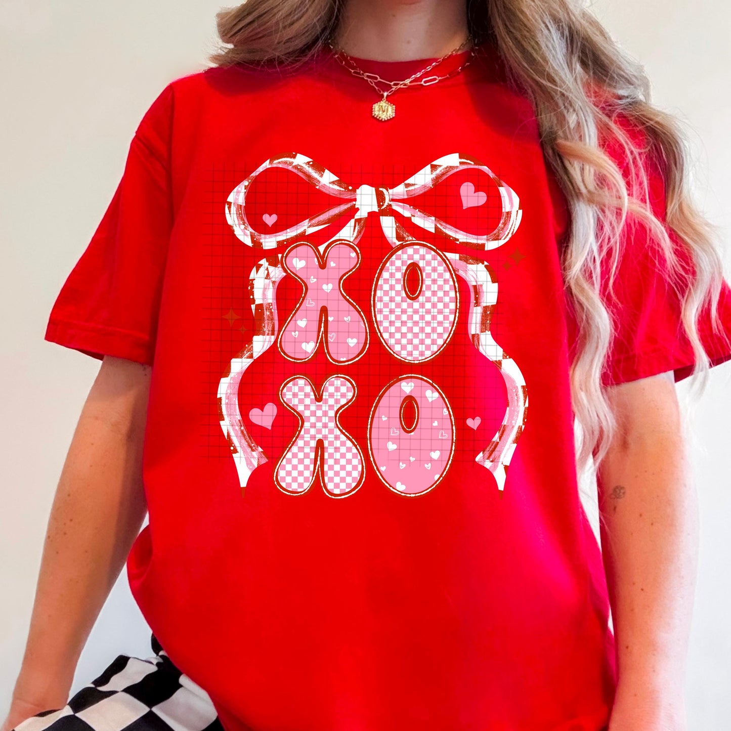 XOXO, Coquette, Bow,  Valentines,  DTF Transfer