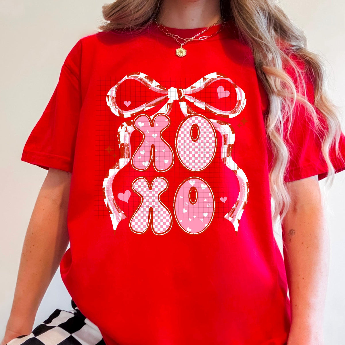 XOXO, Coquette, Bow,  Valentines,  DTF Transfer
