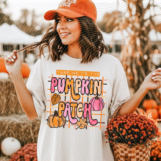 Take Me To, The Pumpkin, Patch, Fall,  DTF Transfer
