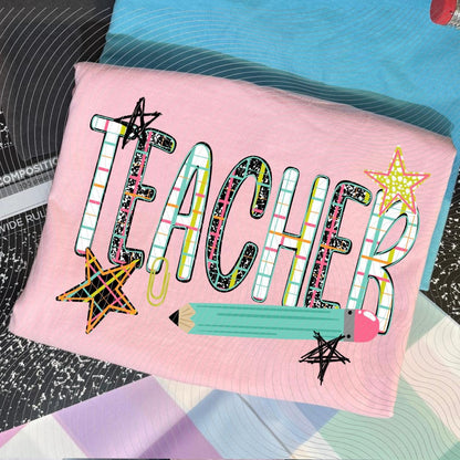 Teacher, Pencil, Back To School, DTF Transfer