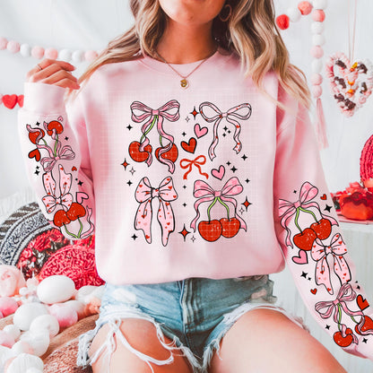 Cherry, Bow,  Valentines,  DTF Transfer