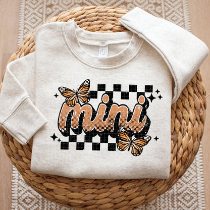 Mini, Checkered, Butterfly, DTF Transfer