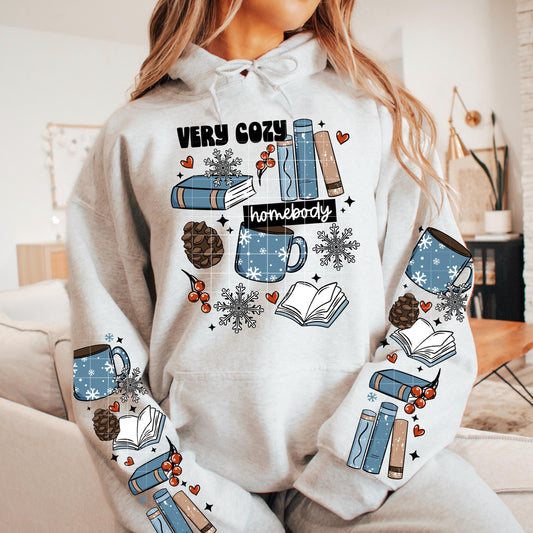 Cozy, Winter, Homebody, Book,  DTF Transfer