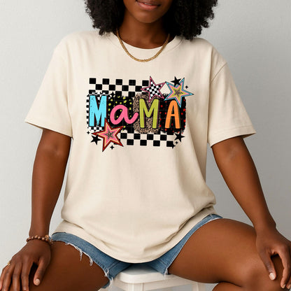 Checkered, Neon, Mama, DTF Transfer