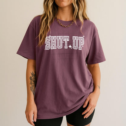 Shut Up, Checkered, DTF Transfer