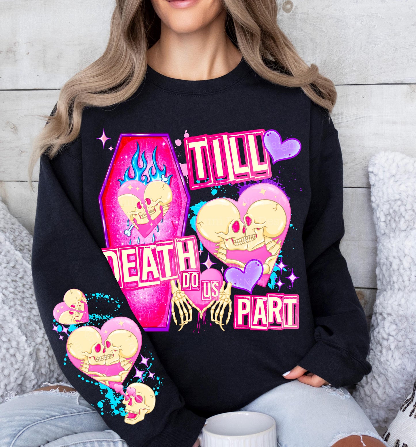 Til Death, Do Us Part, Skeleton, DTF Transfer