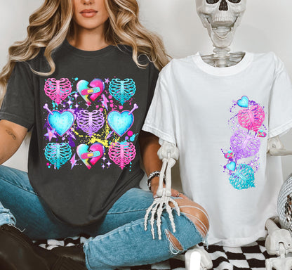 Heart and Ribcage, Skeleton, Valentines, DTF Transfer
