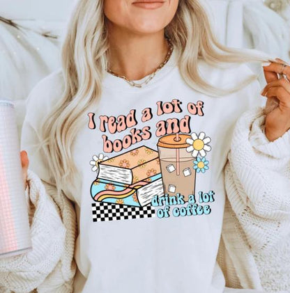 Read A Lot, Books, Coffee, DTF Transfer