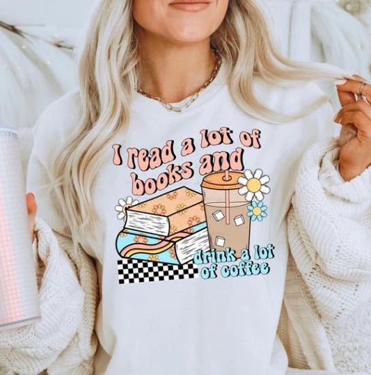 Read A Lot, Books, Coffee, DTF Transfer