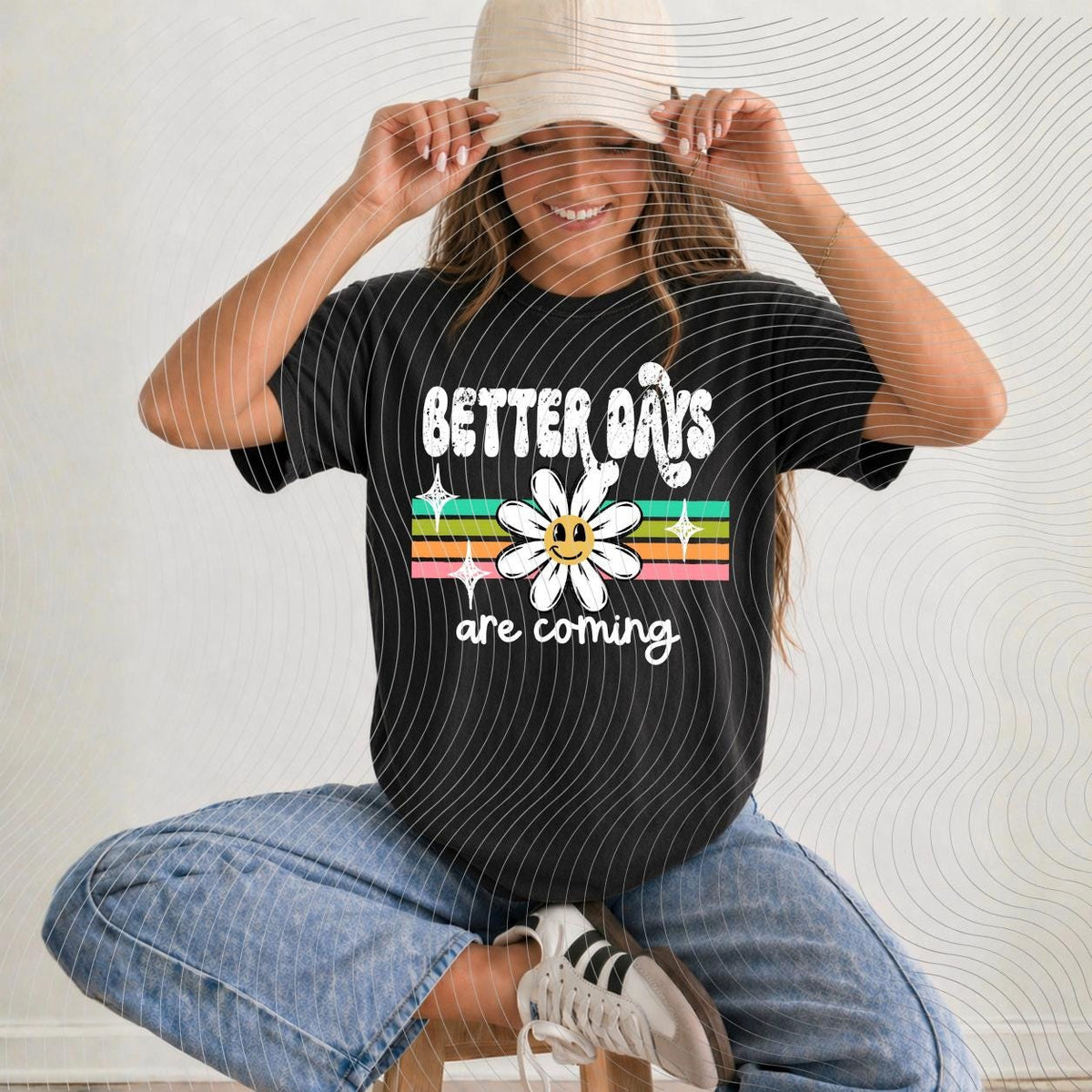 Better Days, Daisy, Retro, Inspirational,  DTF Transfer