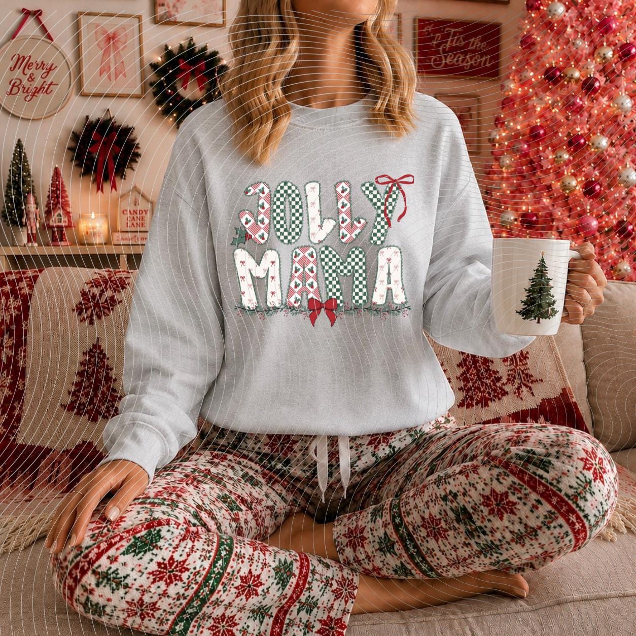 Jolly, Mama, Christmas, DTF Transfer