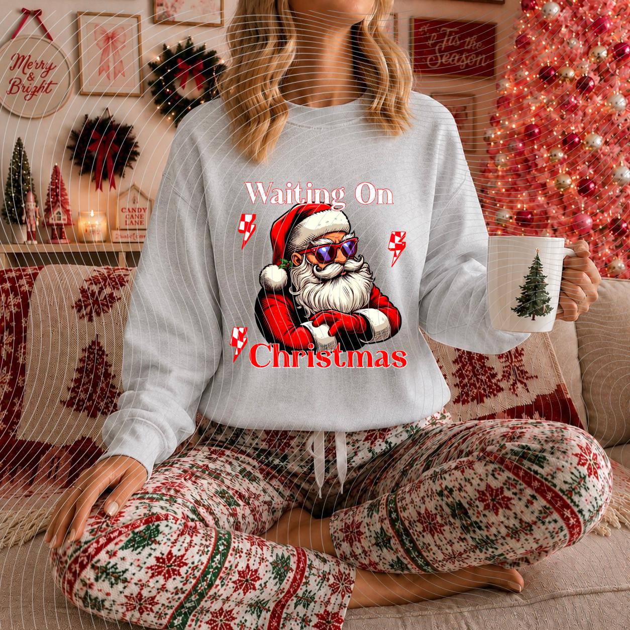 Waiting On, Christmas, DTF Transfer