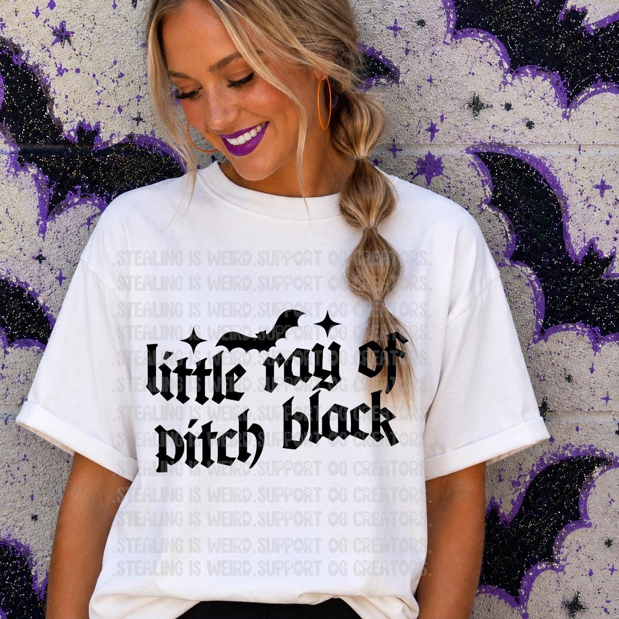 Little Ray, Pitch Black, Bat, Halloween, DTF Transfer