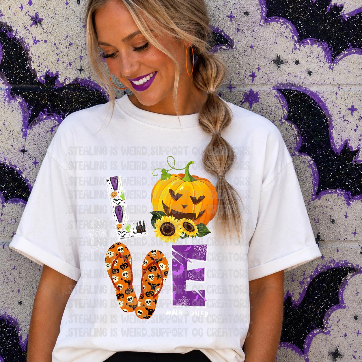 Love, Halloween, Floral,  DTF Transfer