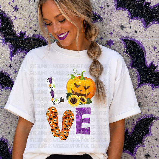 Love, Halloween, Floral,  DTF Transfer