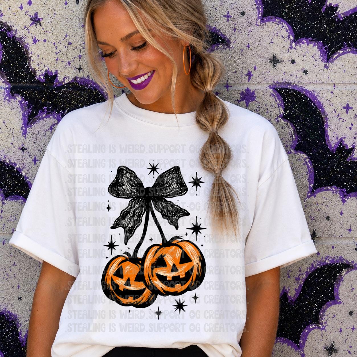 Cherry, Lace, Pumpkin, Halloween, DTF Transfer