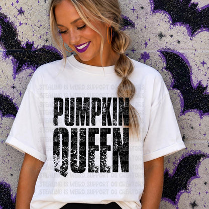 Pumpkin, Queen, Distressed, DTF Transfer