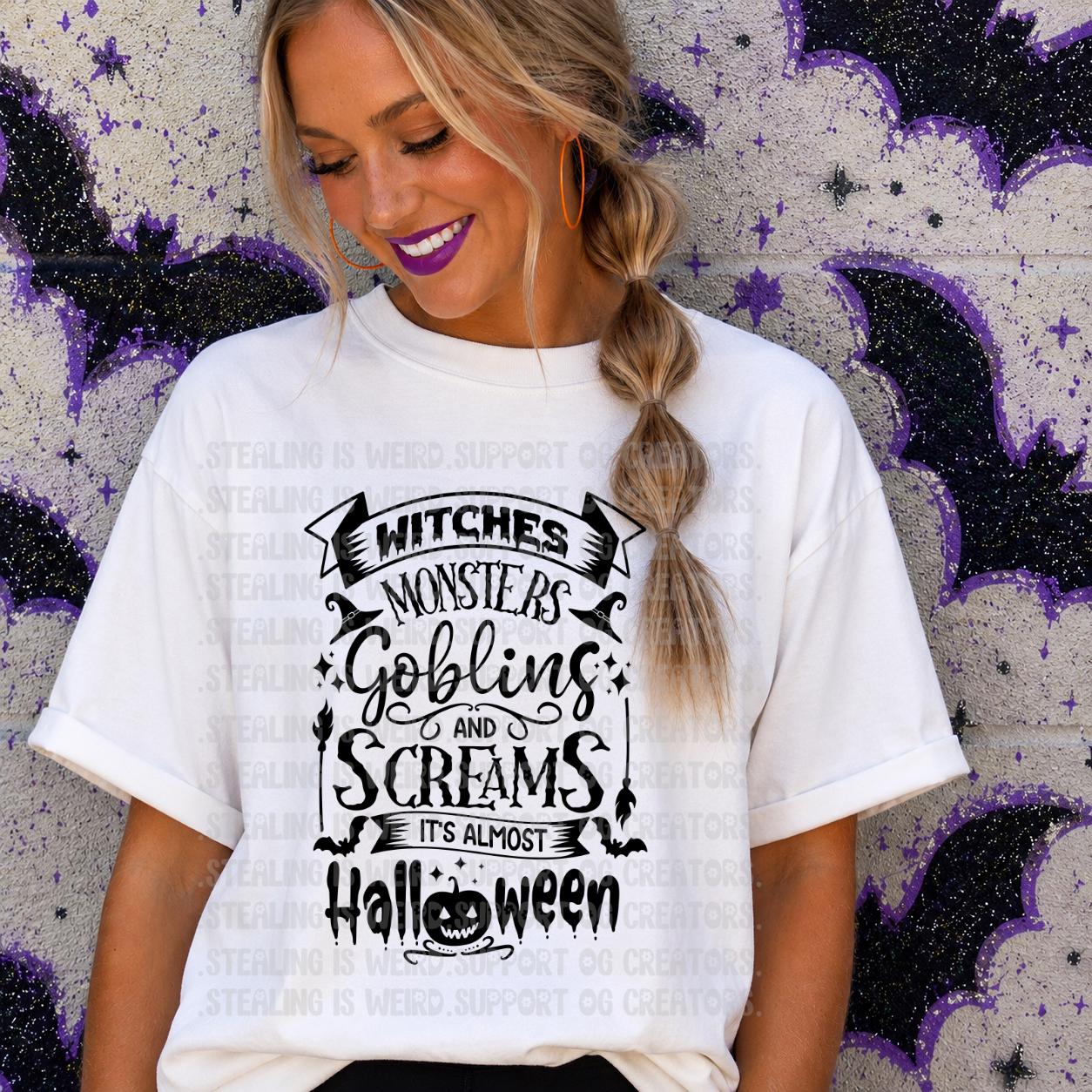 Witches, Goblins, Monsters, Halloween, DTF Transfer