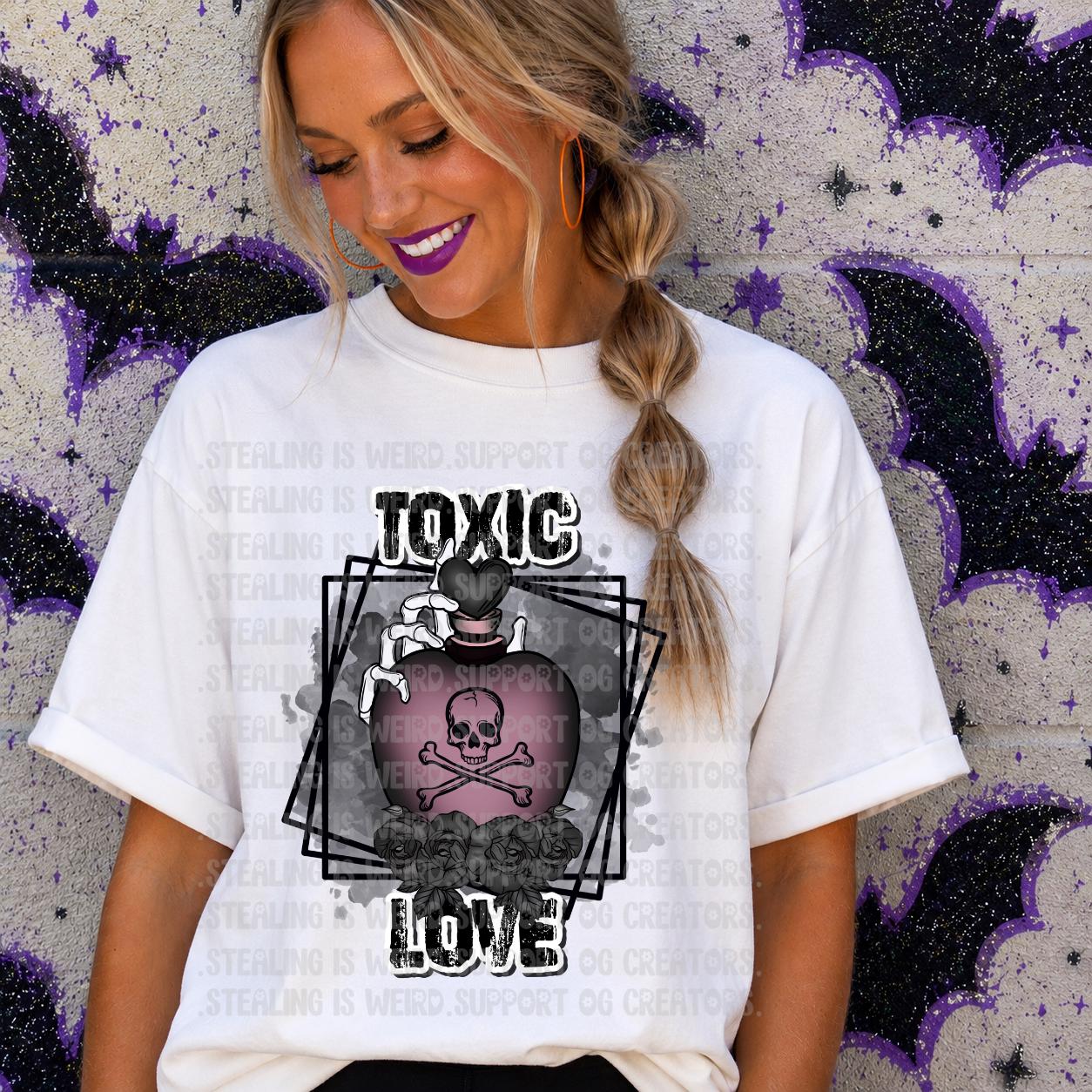 Toxic, Love, Grunge, Halloween, DTF Transfer