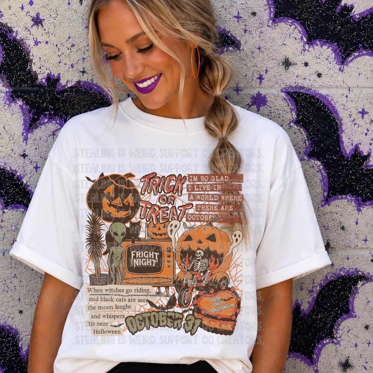Fright Night, Halloween, Fall,  DTF Transfer