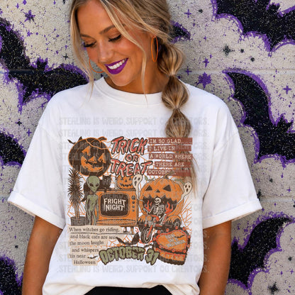 Fright Night, Halloween, Fall,  DTF Transfer