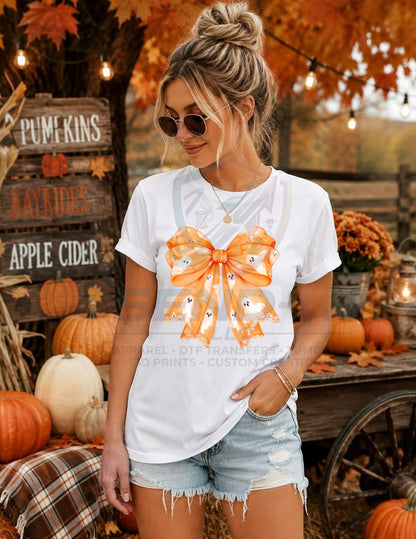 Ghost, Coquette, Bow, Halloween,  DTF Transfer