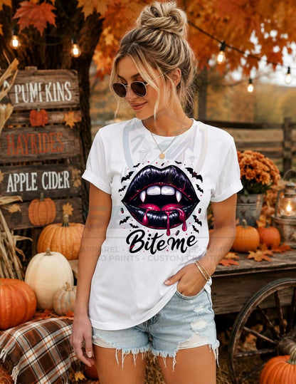 Bite Me, Vampire, Halloween, DTF Transfer