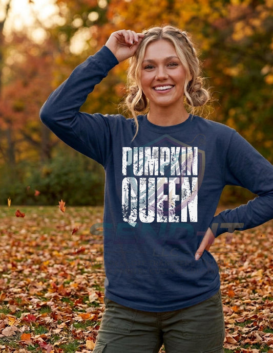Pumpkin, Queen, Distressed, Halloween, DTF Transfer