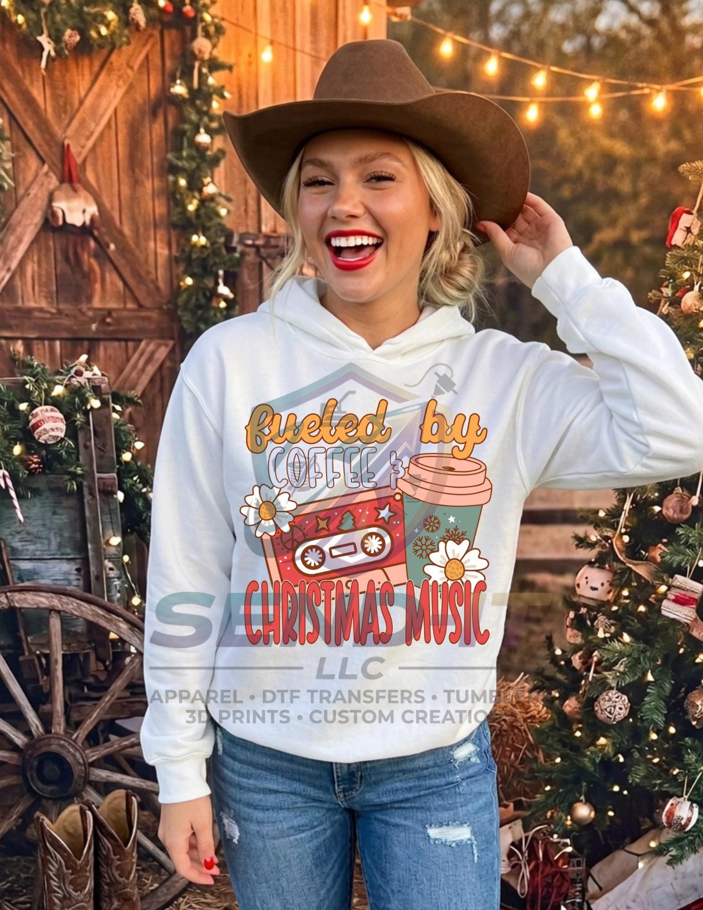Fueled by Christmas, Music, Christmas, DTF Transfer