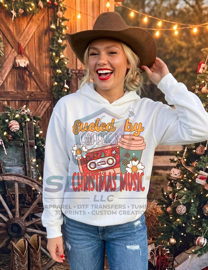 Fueled by Christmas, Music, Christmas, DTF Transfer