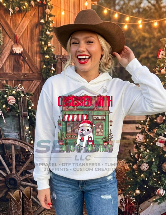 Obsessed, Books, Christmas, Ghost, DTF Transfer